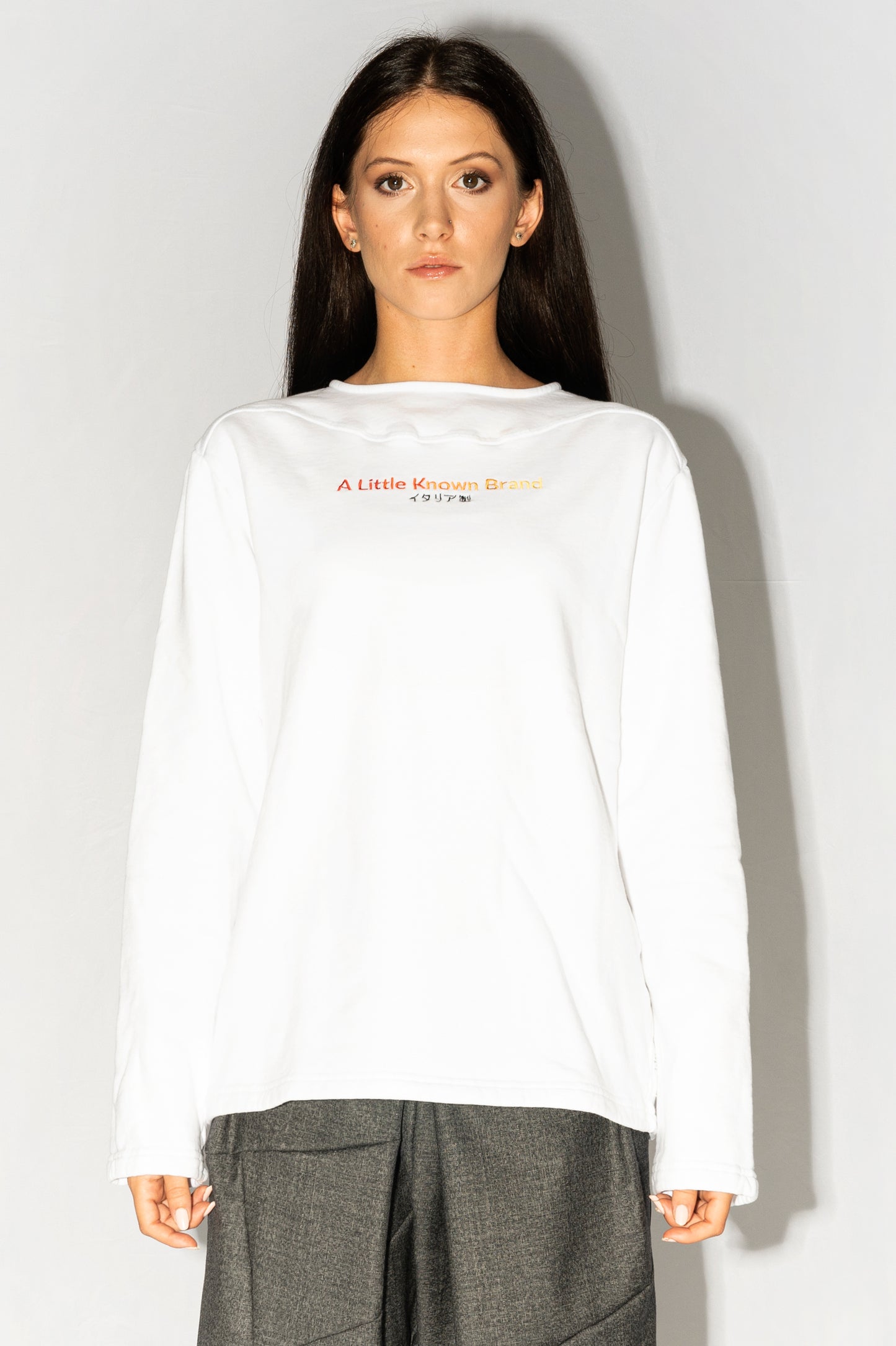 Boat Neck Sweatshirt – White